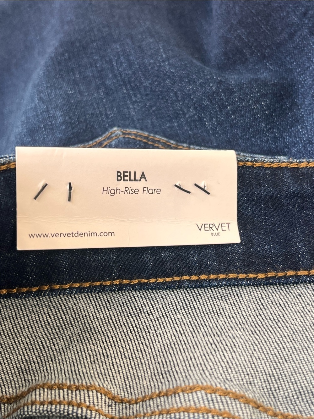 Vervet Bella High Rise Crop Flare Jeans Women’s 14 Dark Wash Raw Hem NWT - Picture 9 of 13
